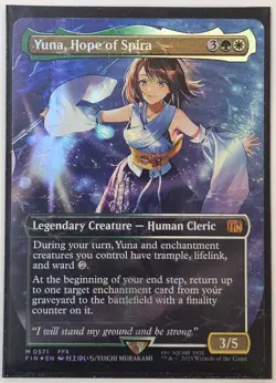 Mtg - Yuna, Hope of Spira (Borderless) (Chocobo Track Foil) - FIN - #0571 - NM - Image 1