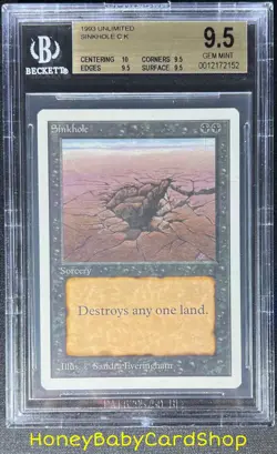 MTG Unlimited Edition 1993 Sinkhole BGS 9.5Q+ (TRUE QUAD+) GEM MINT 93/94 - Image 1
