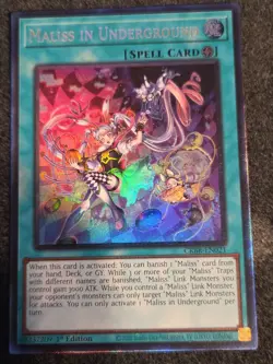 Yugioh Maliss in Underground CRBR-EN021 Collector Rare 1st Ed NM - Image 1