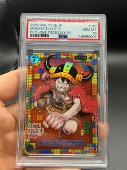 2025 ONE PIECE JAPANESE PREMIUM CARD COLLECTION #110 MONKEY D. LUFFY PSA 10 - Image 1