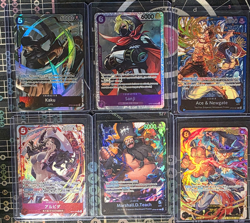 Bandai One Piece Card Game Alt Art Foil Character/Leader Lot 6 JP Kaku Sanji - Image 1