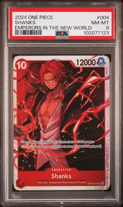2024 ONE PIECE OP09-004 SHANKS PSA 8 POP 23 EMPERORS IN THE NEW WORLD #4 - Image 1