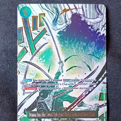 Bandai One Piece CCG Demon Aura Asura Roronoa Zoro Alt Art Foil OP12-037 - Image 1
