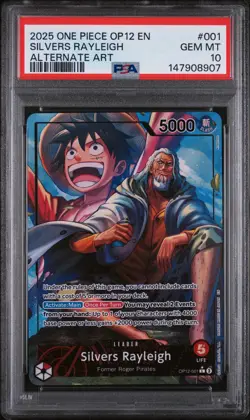 SILVERS RAYLEIGH 2025 ONE PIECE OP12-LEGACY OF THE MASTER #001 PSA 10 - Image 1