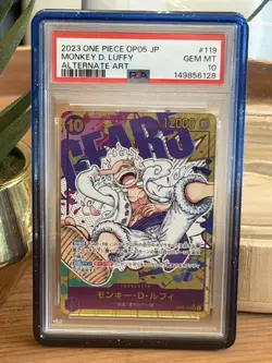 One Piece Monkey D. Luffy OP05-119 Alternate Art Japanese PSA 10 - Image 1