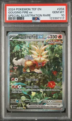 2024 Pokemon SWSH Temporal Forces Gouging Fire ex Full Art 204/162 SIR PSA 10 - Image 1