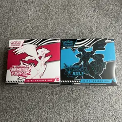 Pokemon TCG Black Bolt and White Flare ETB Bundle 2x Pair - New & Sealed - Image 1