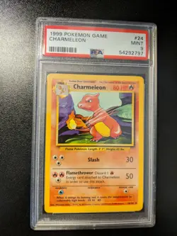 1999 Base Set Unlimited Charmeleon 24/102 Pokemon Card PSA 9 MINT - Image 1