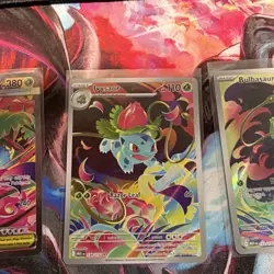 Nintendo Pokemon TCG MEGA 3-Card Holo Full Art Lot - Bulbasaur Ivysaur Venusaur - Image 3