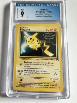 CGC 9 MINT Pikachu # 4 WB Movie WOTC Black Star PROMO Pokemon Card - Image 1