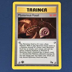 Mysterious Fossil 62/62 - Fossil - Common 1st Edition Pokemon Card - NM - Image 1