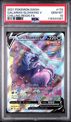 2021 Pokemon SWSH Chilling Reign Galarian Slowking V Alternate Art PSA 10 - Image 1