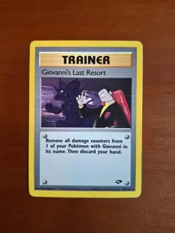 Giovanni Last Resort Gym Challenge Heroes Rare 105/132 English Pokemon Card TCG - Image 1