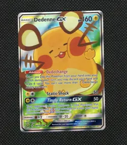 Pokemon TCG Dedenne GX 195A/214 Alternate Art Promo Full Art GX Holo Card - Image 1