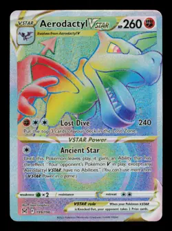 Pokemon Card Aerodactyl VSTAR 199/196 Lost Origin LOR Holo Rainbow Rare NM 2022 - Image 1