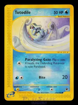 Pokemon Card Totodile 135/165 Expedition Base Set Common LP 2002 - Image 1