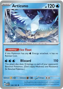 Articuno 144/165 Scarlet & Violet 151 English Holo MEWen Pokemon Card NM - Image 1