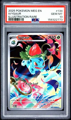 PSA 10 GEM MINT Pokemon TCG - Ivysaur 134/132 Mega Evolution Illustration Rare - Image 3