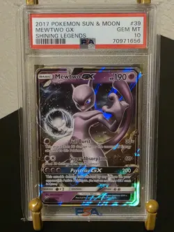 PSA 10 GEM MINT 2017 POKEMON SUN & MOON MEWTWO GX SHINING LEGENDS #39 - Image 1