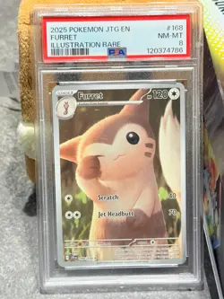 2025 POKEMON JTG EN-JOURNEY TOGETHER ILLUSTRATION RARE 168/159 FURRET - PSA 8 - Image 4