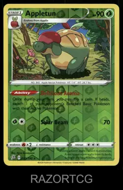 APPLETUN 023/192 R REBEL CLASH POKEMON REVERSE HOLO LP - Image 1