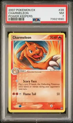 2007 POKEMON EX POWER KEEPERS #28 CHARMELEON PSA 7 - Image 1