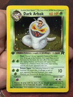 Dark Arbok 2/82 Rare Team Rocket Pokemon 1st Edition Holo Minty! - Image 1
