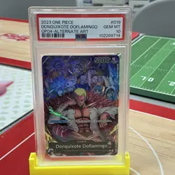 One Piece Donquixote Doflamingo Leader (Alternate Art) OP04-019 PSA 10 English - Image 1