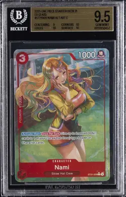 2025 ONE PIECE STARTER DECK 21 EX -GEAR5- ALT ART C #ST21009 NAMI BGS 9.5 - Image 1