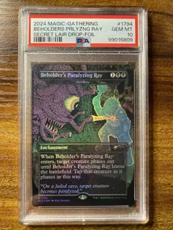 MTG✨BEHOLDER’S PARALYZING RAY (Oubliette) FOIL✨SLD X D&D’s PSA 10 RARE POP 5 ! - Image 1
