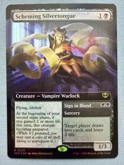 Scheming Silvertongue (Extended Art) FOIL - MTG Secrets of Strixhaven SOS 329 NM - Image 1