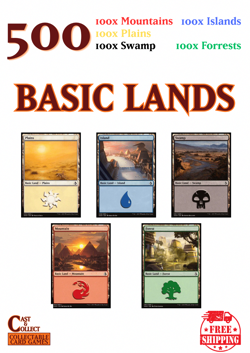 500 MTG Basic Lands Lot - 100 of Each Color - Magic The Gathering Bulk Land Set - Image 1