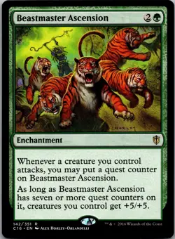 Beastmaster Ascension 142 Rare Commander 2016 Magic: The Gathering LP - Image 1