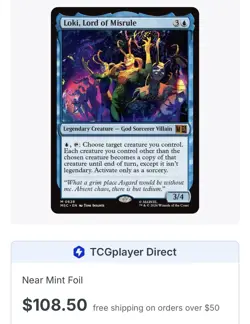 Wizards of the Coast MTG Loki, Lord of Misrule Foil Mythic Blue #0628 - Image 2