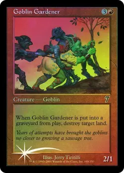 7th Edition MTG FOIL Goblin Gardener Magic - Image 1