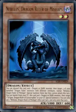 Nebulus, Dragon Ruler Of Mishaps - Ultra Rare 1st Ed. ALIN-EN019 - NM - YuGiOh - Image 1