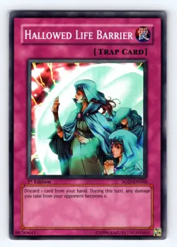 Yugioh Hallowed Life Barrier SOD-EN060 1st Super Rare - NM 💎 - Image 1