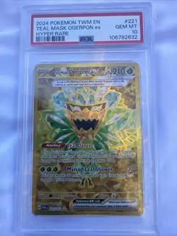 Pokemon TCG Teal Mask Ogerpon EX Holo Card 221/167 PSA 10 - Image 1