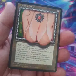 MTG Altered Art Card - Jewled Amulet - Ice Age - Magic The Gathering - Image 1