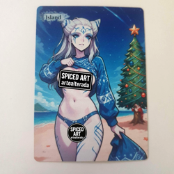 MTG Altered Art Card - Gift Time Anime Girl Spiced Island Magic the Gathering - Image 1