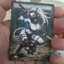 MTG Altered Art Card Anthropomorphic Anime Girl Swamp V3 Magic The Gathering - Image 1