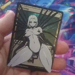MTG Altered Art Card - Swamp - Anime Aracna Girl V1 Magic The Gathering - Image 1