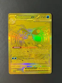Gold Mega Greninja EX Full Art #122/86, Chaos Rising Pokemon Card Holo - Image 1