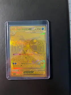 Gold Mega Greninja EX Full Art #122/86, Chaos Rising Pokemon Card Holo - Image 4