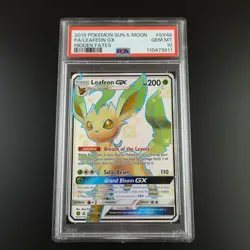 PSA 10 Leafeon GX SV46/SV94 Pokemon Hidden Fates Full Art Holo Card - Image 1