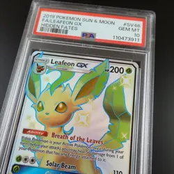 PSA 10 Leafeon GX SV46/SV94 Pokemon Hidden Fates Full Art Holo Card - Image 2