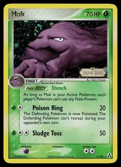 Pokemon Card - Muk Legend Maker 11/92 Reverse Holo Rare Stamped - Image 1