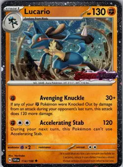 Lucario (Scarlet & Violet Stamp) 114/198 (COSMOS) Cards & Products NM - Image 1