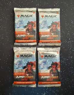 Magic The Gathering ~ Lot of 4 ~ JUMPSTART 2022 BOOSTER PACKS, 80 Cards, Sealed - Image 1