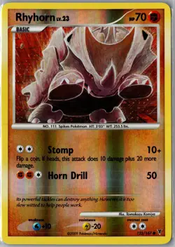 Rhyhorn 122/147 Common Supreme Victors Pokemon Reverse Holo Near Mint - Image 1